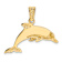 14k Yellow Gold Lab Created Opal Dolphin Pendant