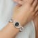 Charles Hubert Chrome-finish Black Sunray Dial Quartz Watch