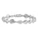 Rhodium Over Sterling Silver Polished Multi-Shell Bracelet