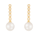White Cultured Freshwater Pearl 14k Yellow Gold Earrings 7-7.5mm