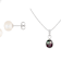 Black & White Cultured Freshwater Pearl Rhodium Over Sterling Silver
Pendant & Earring Set of 2