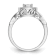 Rhodium Over 14K White Gold Lab Grown Diamond Cluster Engagement Ring 0.39ctw