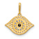 14k Yellow Gold Polished Multi-color Cubic Zirconia Evil Eye Pendant
