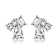 CZ Three-Stone Cluster Stud Earrings In Sterling Silver