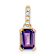 10k Yellow Gold 1 ctw Amethyst and Accent Diamond Pendant