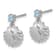 Rhodium Over Sterling Silver Polished Blue Cubic Zirconia Shell Dangle Earrings
