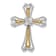 14k Yellow Gold and 14k White Gold Diamond Cross chain slide