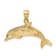 14k Yellow Gold Lab Created Opal Dolphin Pendant