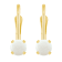 4mm Round Opal 14k Yellow Gold Drop Earrings