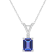 7x5mm Emerald Cut Tanzanite with Diamond Accent 14k White Gold Pendant
With Chain