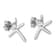 Rhodium Over Sterling Silver Polished Starfish Post Earrings