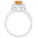 8x6mm Emerald Cut Citrine And White Topaz Accents Rhodium Over Sterling
Silver Halo Ring