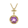 Amethyst And White Zircon Pendant Necklace In 18K Gold Over Sterling
Silver 3.18ctw