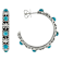 Turquoise And Filigree Hoop Earrings In Sterling Silver 4mm
