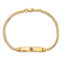 14k Yellow Gold Medical Red Enamel Curb Link ID Bracelet