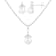6-7mm Button White Freshwater Pearl and CZ Rhodium Over Sterling Earring
and Pendant W/Chain Set