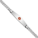 Rhodium Over 14k White Gold Medical Soft Diamond Shape Red Enamel Flat
Curb Link ID Bracelet
