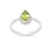 Pear Shape Peridot with Moissanite Accents Rhodium Over Sterling Silver Ring