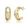 Geometric Gold Nugget C-Hoop Earrings In 14K Gold Over Brass