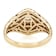 Diamond Simulant Art Deco Style Ring In 18K Gold Over Sterling Silver 0.72ct