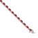 Rhodium Over 14k White Gold Diamond and Ruby Bracelet