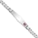 Rhodium Over 14k White Gold Medical Soft Diamond Shape Red Enamel Flat
Curb Link ID Bracelet