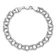 Rhodium Over 14k White Gold 8mm Diamond-Cut Triple Link Charm Bracelet
