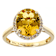 Yellow Beryl Oval And White Diamond Halo Ring In Solid 14K Yellow Gold 2.53ctw