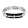 Mens Carbon Fiber and Stainless Steel with Black Leather Accent Cross Bracelet
