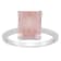 10x8mm Emerald Cut Rose Quartz and 1/10 ctw Diamond Rhodium Over
Sterling Silver Ring