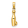 14k Yellow Gold 3D Textured Bowling Pin and Ball Charm
