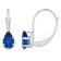 6x4mm Pear Shape Lab Created Sapphire Rhodium Over 10k White Gold Drop Earrings