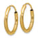 14k Yellow Gold Satin and Diamond-Cut 11/16" Endless Hoop Earrings