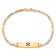 10k Yellow Gold Medical Soft Diamond Shape Red Enamel Figaro Link ID Bracelet