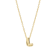CZ Initial L Tennis Necklace And Pendant Set In 14K Gold Over Brass 4.05ctw