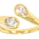 Oval And Pear Moissanite Bypass Two-Stone Ring In 14K Gold Over Sterling Silver