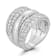 Rachel Zoe CZ Triple Dome Stacked Ring in Rhodium Over Sterling Silver