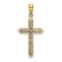 14k Yellow Gold and 14k White Gold Polished Cross Charm