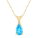 8x5mm Pear Shape Blue Topaz with Diamond Accent 14k Yellow Gold Pendant
With Chain