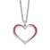 Sterling Silver Rhodium-plated Red Enamel Heart with 1-inch Extension Necklace