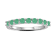 Round Emerald Sterling Silver Anniversary Style Stackable Band Ring, 0.80ctw