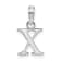 Sterling Silver Polished Block Initial -X- Pendant