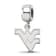 Sterling Silver Rhodium-plated LogoArt West Virginia University Small
Dangle Bead