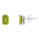 6x4mm Emerald Cut Peridot 14k White Gold Stud Earrings