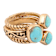 Barse Turquoise Mixed-Shape Ring Set Of 3 In Bronze