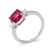 Red Lab Created Ruby Rhodium Over Sterling Silver 3-Stone Ring