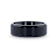ELYSIAN Black Titanium Ring with Polished Beveled Edges and Brush
Finished Center 8mm