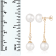 White Cultured Freshwater Pearl 14k Yellow Gold Earrings 7-7.5mm