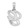 Rhodium Over 14k White Gold Polished Script Letter G Initial Pendant