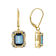 Blue Topaz And White Zircon Dangle Earrings In 18K Gold Over Sterling
Silver 5.31ctw